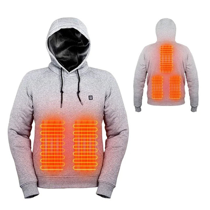 Cozy & lightweight men's electric heated hoodie, providing comfortable warmth for active outdoor and daily wear.