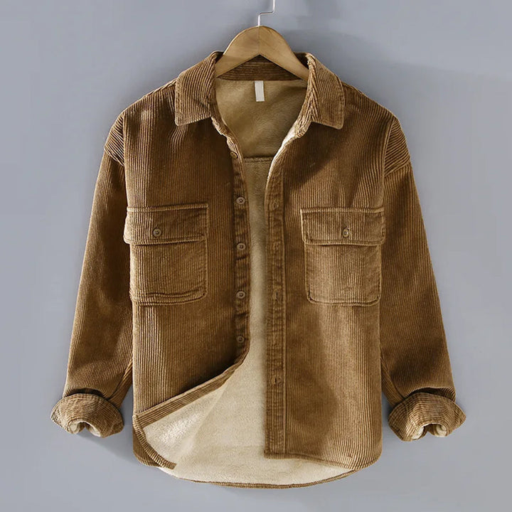 Men's Lined Corduroy Jacket, warm & stylish outerwear for autumn & winter. Textured, casual, durable.