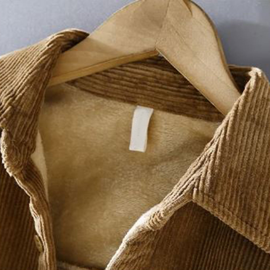 Man wearing a warm, stylish Victor Corduroy jacket. Perfect casual fall & winter outerwear for men.