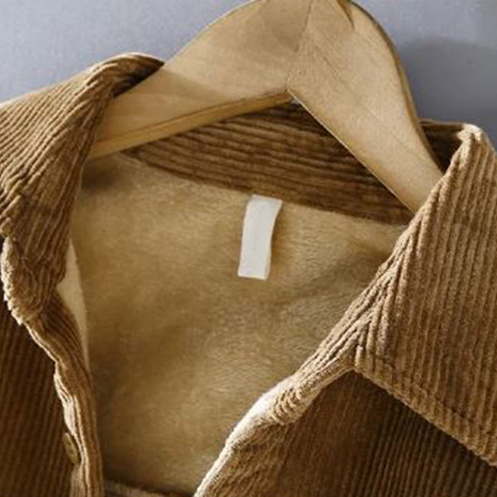 Man wearing a warm, stylish Victor Corduroy jacket. Perfect casual fall & winter outerwear for men.