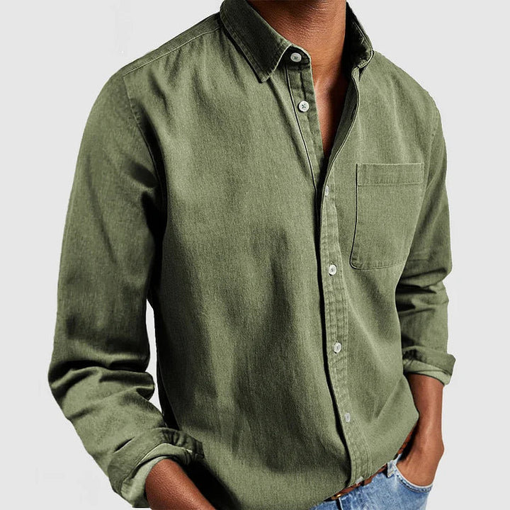 Everyday men's clothing: classic long sleeve button-down casual shirt for men.