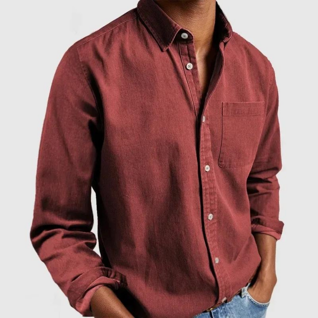 Men's regular fit long sleeve button-down casual shirt, essential for a stylish wardrobe.