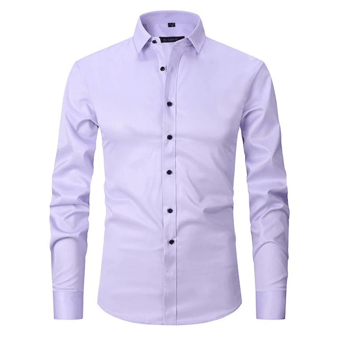 Stylish men's button-up stretch dress shirt, perfect for professional workwear and modern business fashion.