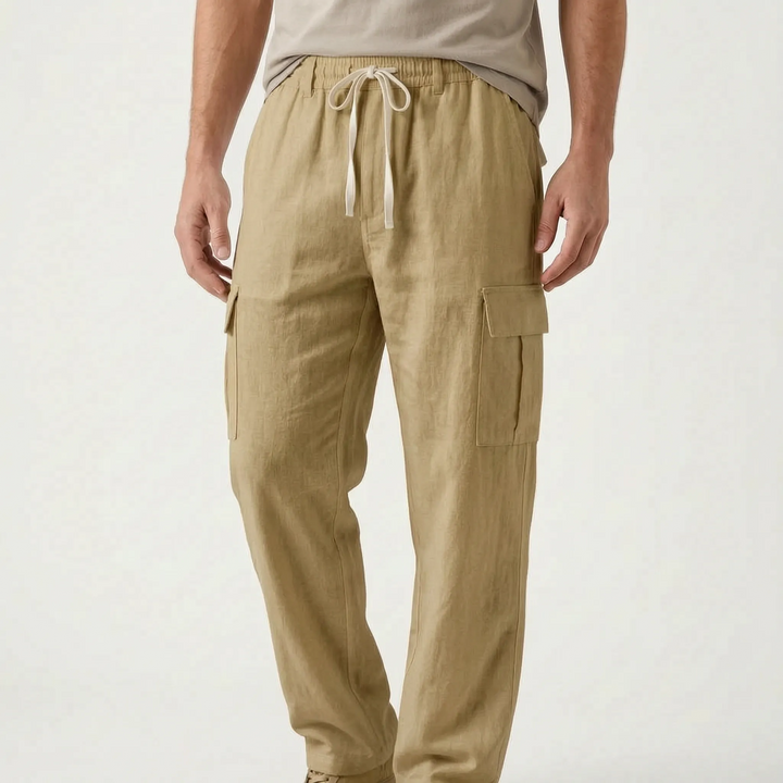 Versatile men's loose straight leg cargo pants, durable for daily wear and outdoor activities.