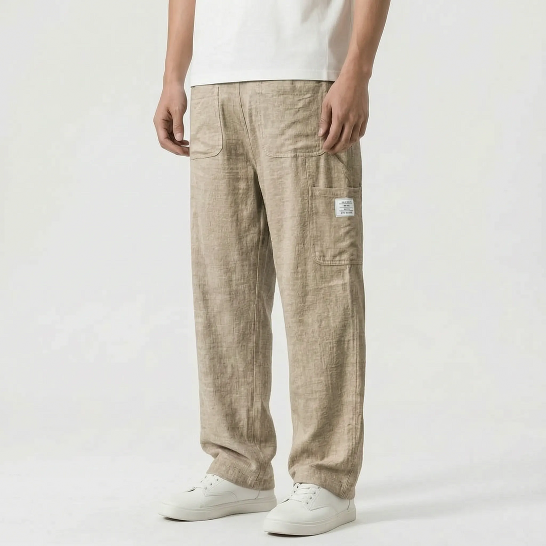 Comfortable men's loose cargo pants. Straight-leg design for ultimate comfort & casual look.