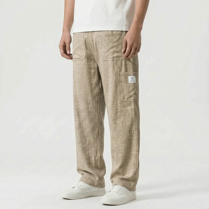 Comfortable men's loose cargo pants. Straight-leg design for ultimate comfort & casual look.
