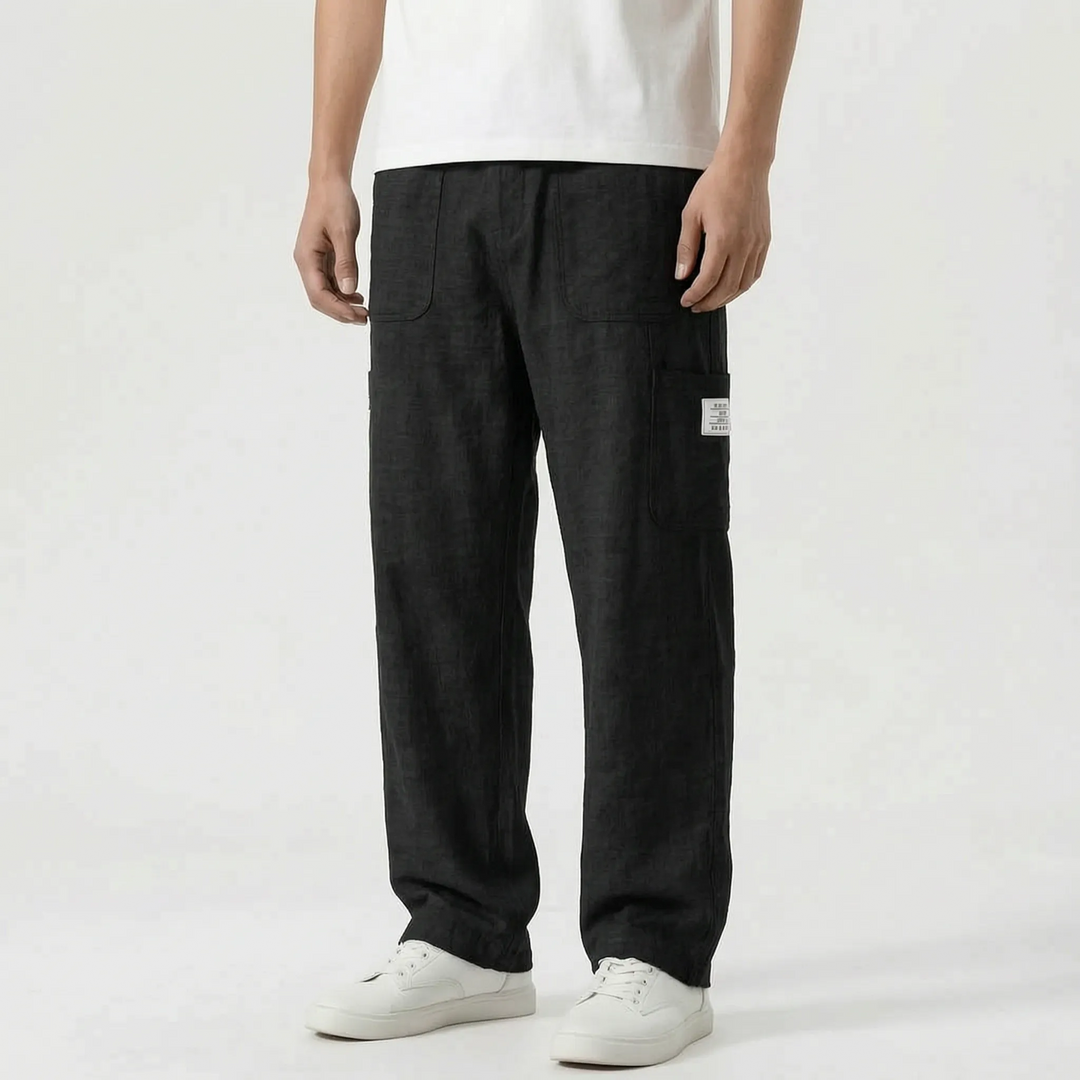 Men's comfortable loose straight-leg pants. Versatile for streetwear and everyday casual looks.