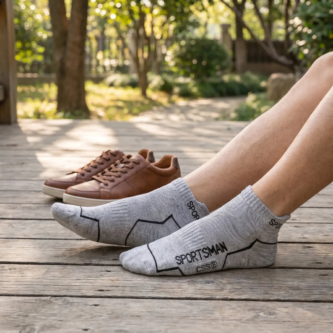 Men's low-cut breathable athletic ankle socks, 6-pack for sports, running, gym.