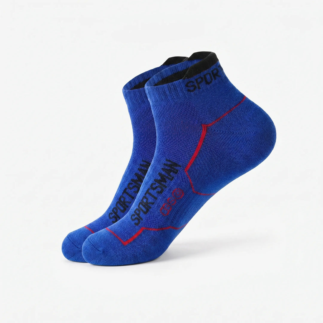 Men's low-cut athletic ankle socks with arch support, breathable fabric, 6-pack for active men.