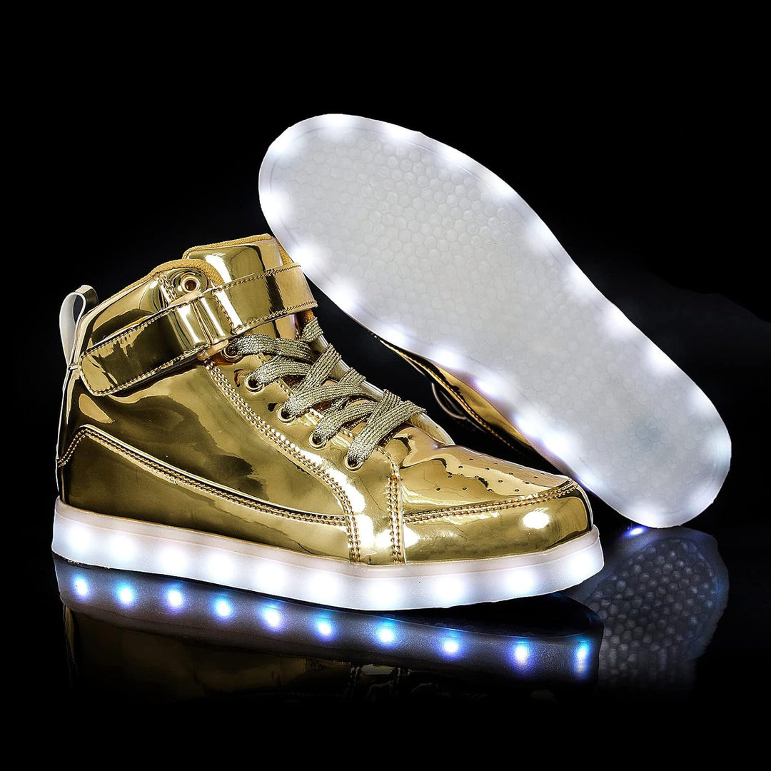 Explore men's LumaBoost light-up sneakers, rechargeable LED shoes for modern festivalgoers.