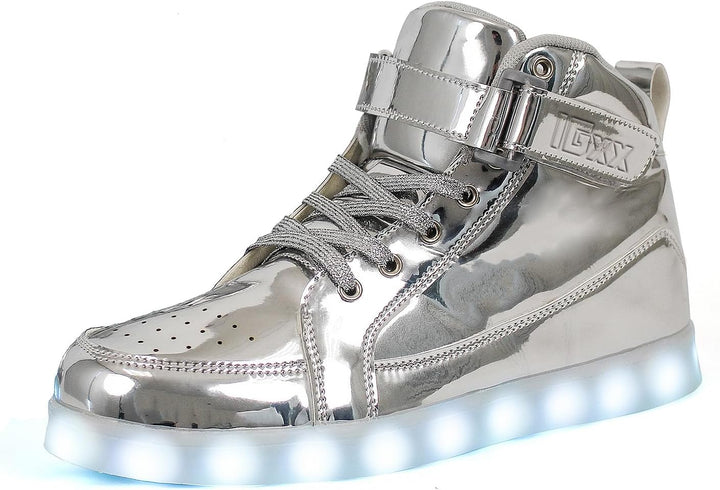 LumaBoost men's fashion sneakers, rechargeable LED light-up shoes for a trendy statement.