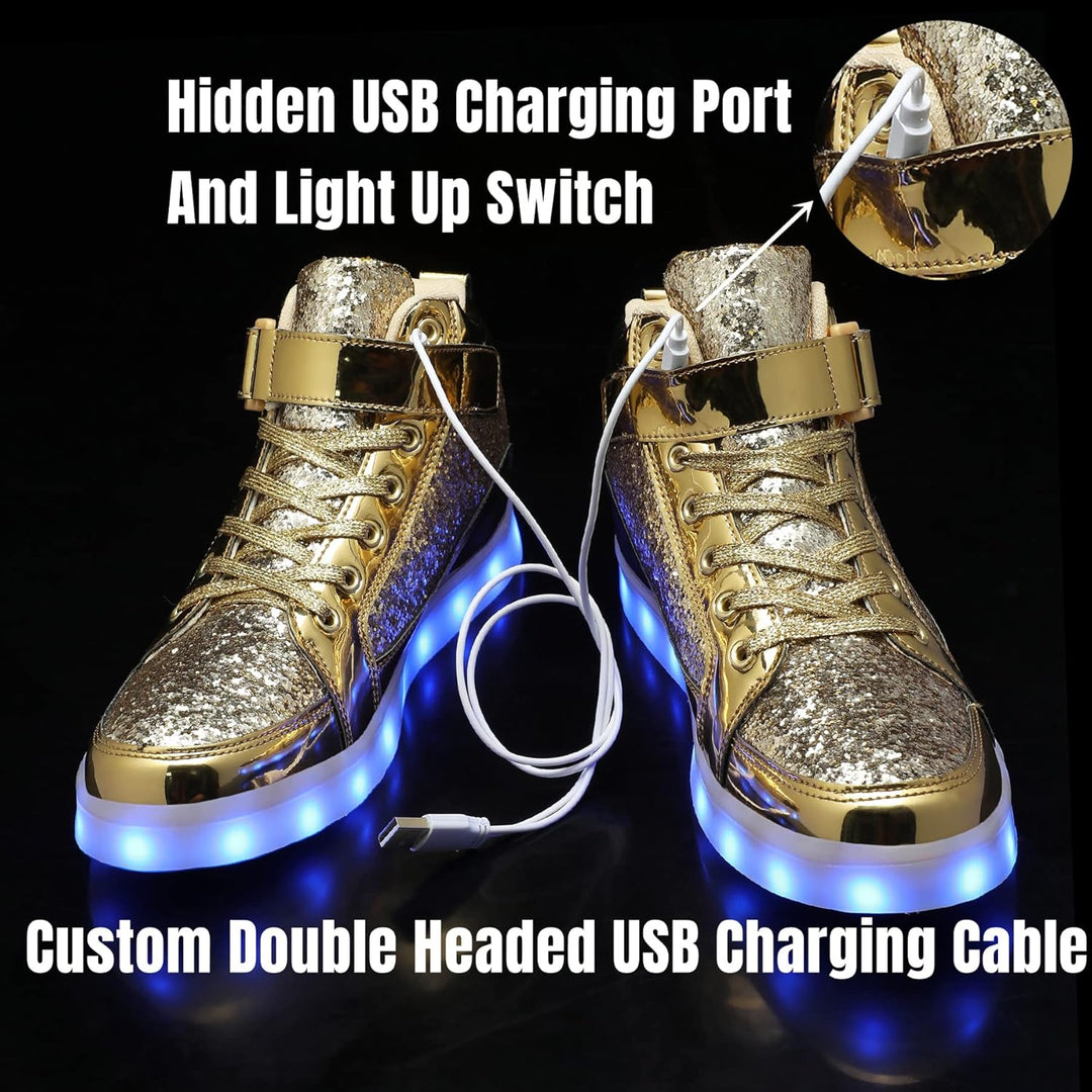 Trendy LumaBoost men's sneakers, rechargeable LED light-up shoes for an unforgettable look.