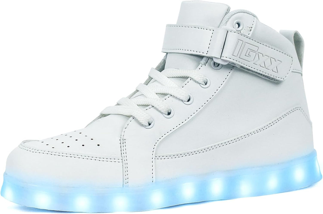 LumaBoost rechargeable LED sneakers for men, bright light-up shoes for dazzling party wear.