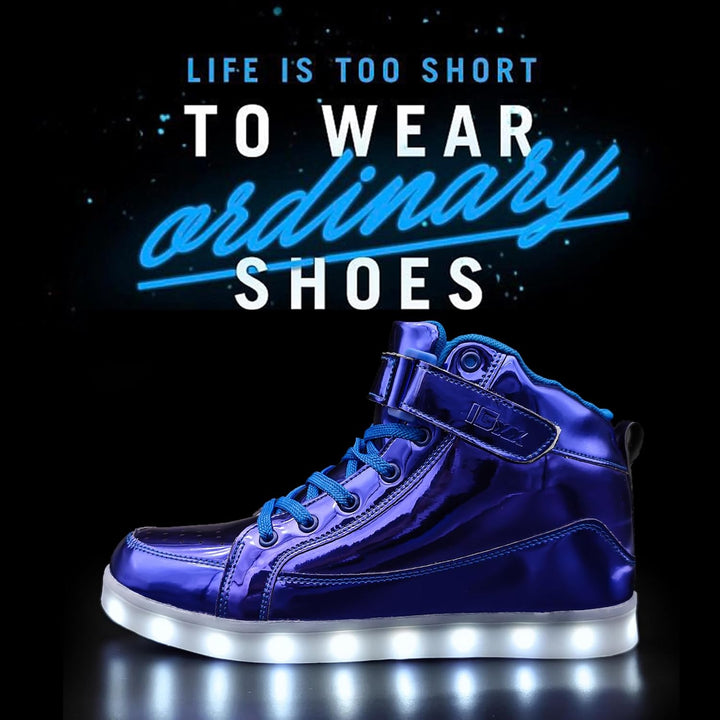 Discover men's LumaBoost rechargeable LED sneakers, ultimate light-up fashion shoes.