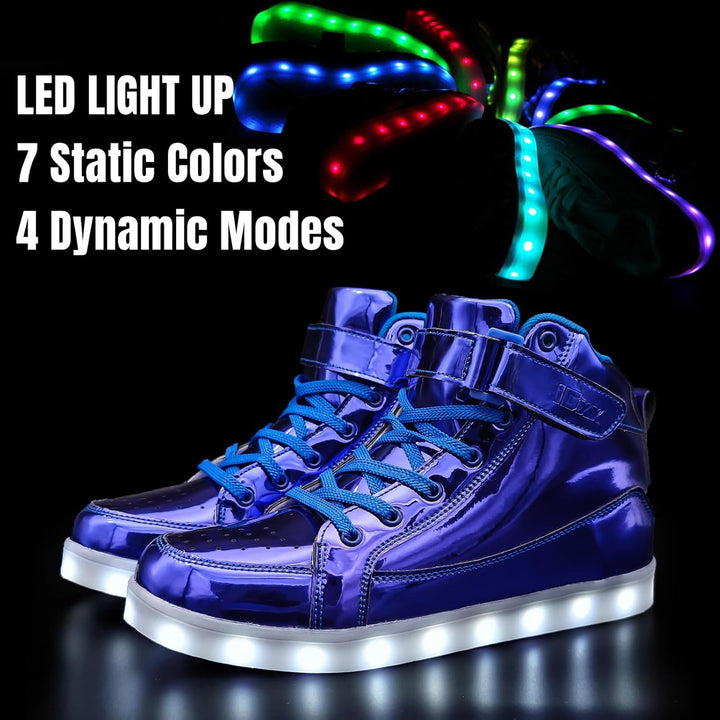 Men's LumaBoost LED light-up athletic shoes, rechargeable glowing sneakers for active style.
