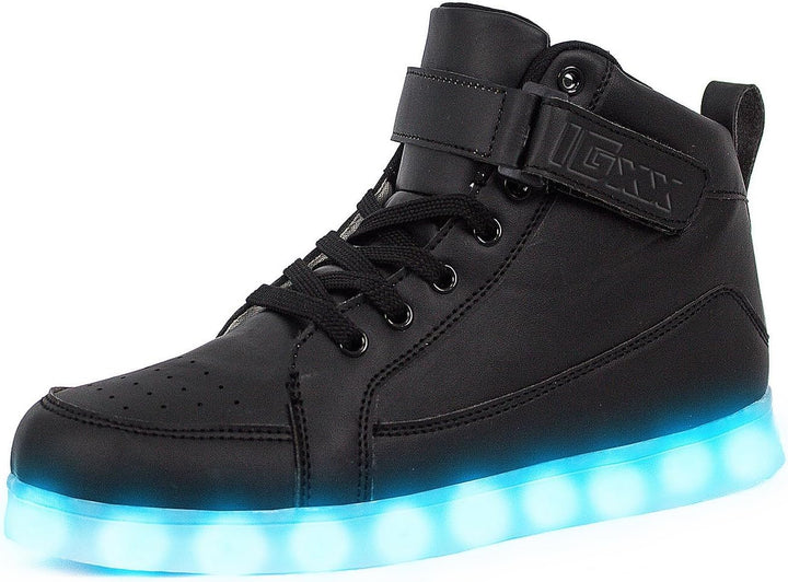 Standout men's LumaBoost rechargeable LED shoes, bright light-up sneakers for any event.