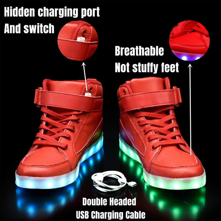 Fashionable men's LumaBoost light-up sneakers, LED glowing shoes for ultimate party appeal.