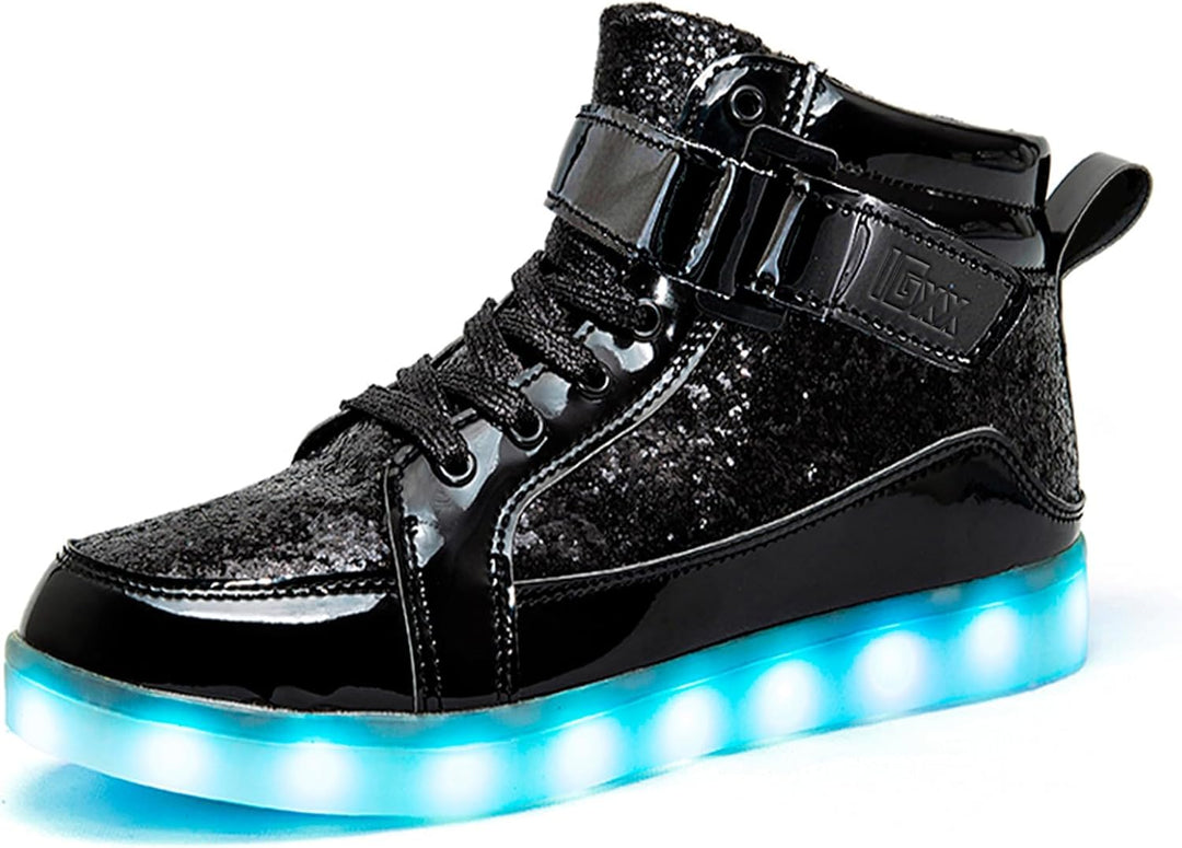 Men's LumaBoost LED light-up party shoes, rechargeable glowing sneakers for trendy style.