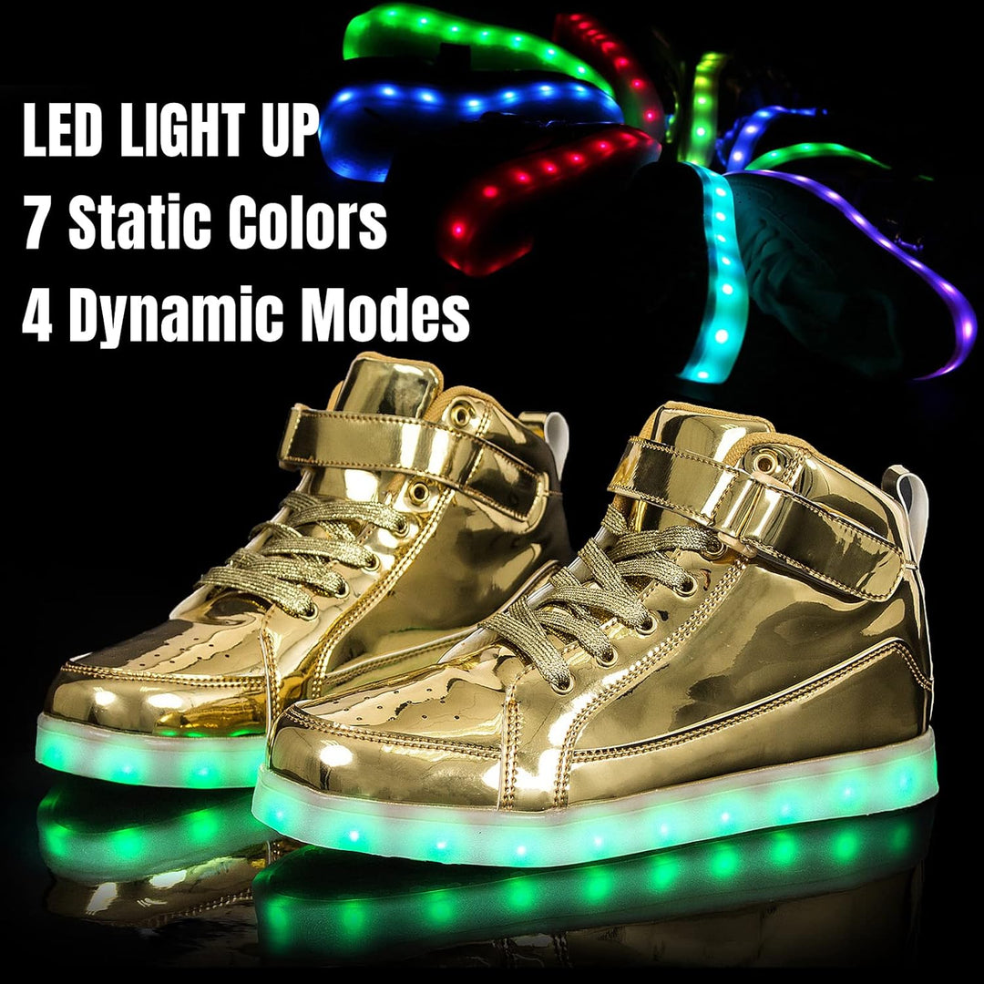 Stand out with men's LumaBoost rechargeable LED sneakers, bright light-up fashion shoes.