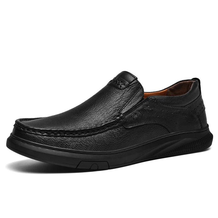 Men's Madison leather slip-on loafers. Available in brown & black, comfortable for all-day wear.