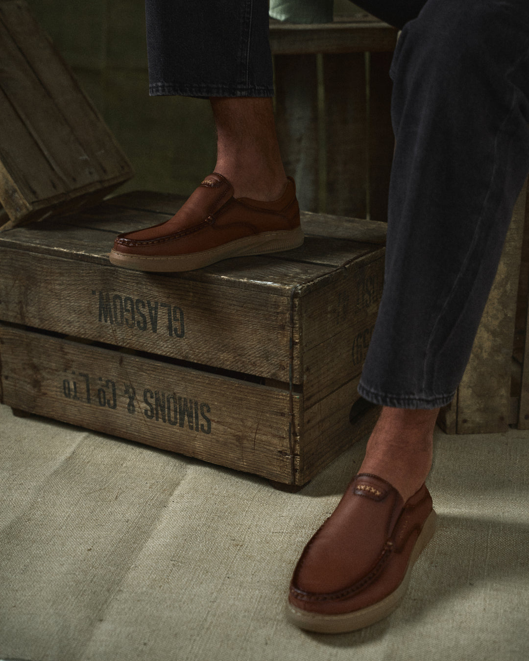 Classic black men's Madison leather slip-on loafers. Stylish & versatile footwear for any occasion.