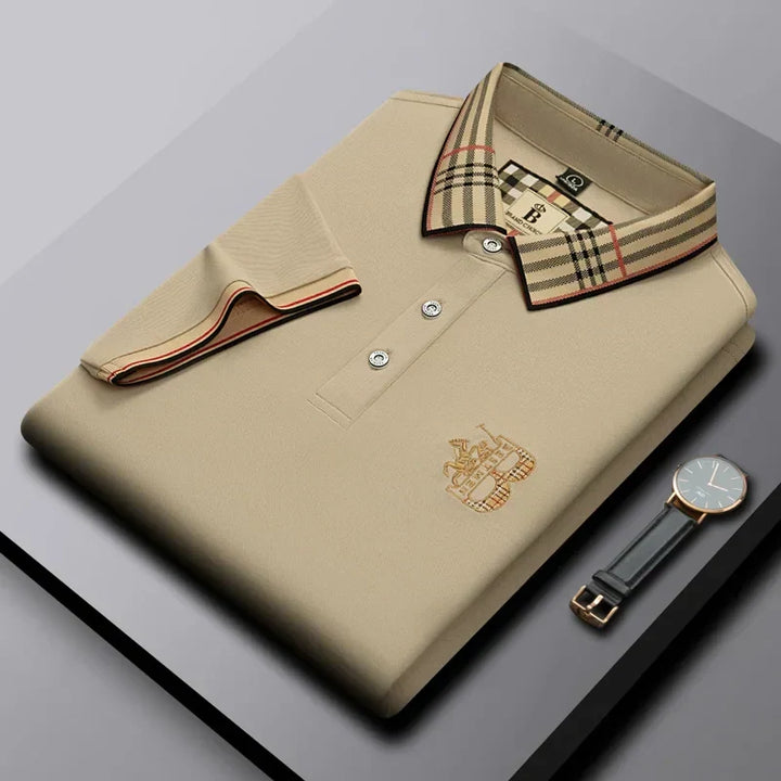 Short sleeve detail on a Men's Matthew polo shirt, providing comfort and style for summer apparel & casual wear.