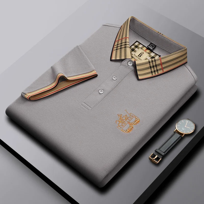 Men's embroidered short-sleeve polo shirt, Matthew style, a stylish collared top for daily comfort & casual wear.