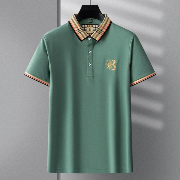 Back view of Men's Matthew short-sleeve polo shirt, designed for stylish everyday comfort and versatile summer fashion.