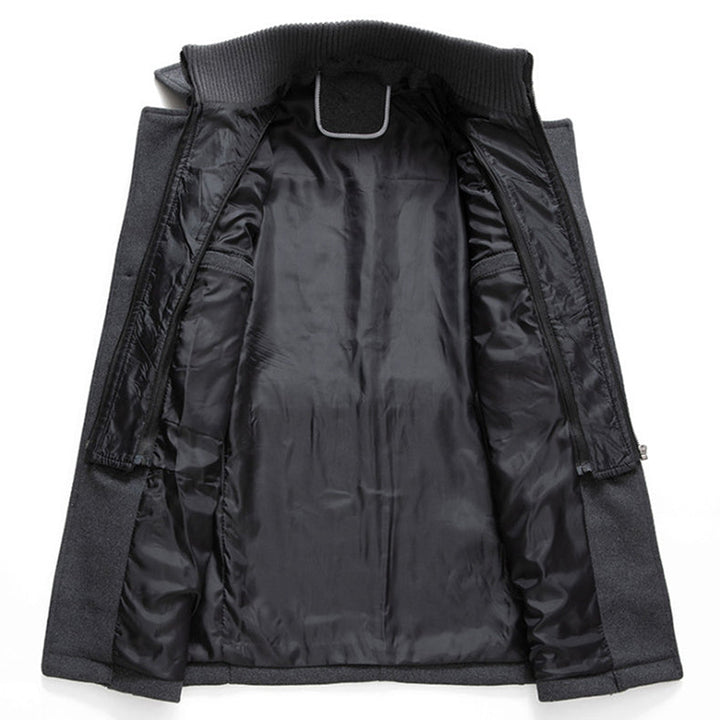 Structured men's military jacket for stylish layering. High-quality tailored outerwear, a classic fashion piece.