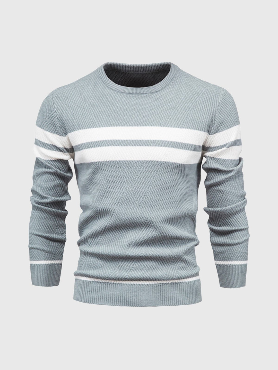 Men's versatile crewneck sweater with a fresh, contemporary stripe design.