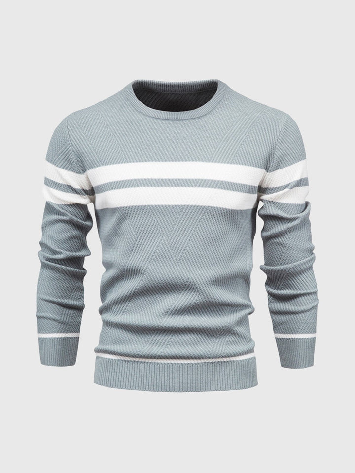 Men's versatile crewneck sweater with a fresh, contemporary stripe design.