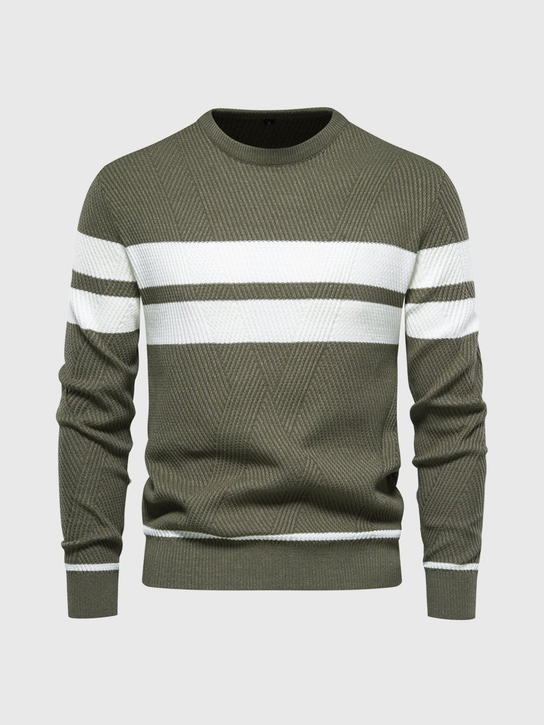 Everyday men's stripe pullover for modern, comfortable casual fashion.