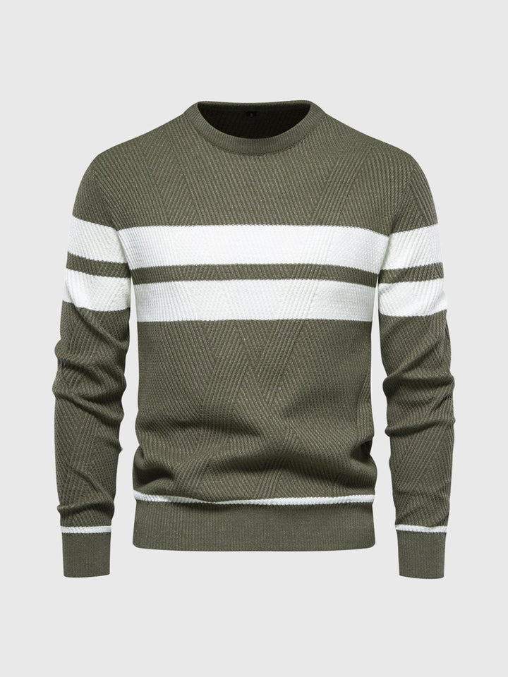 Everyday men's stripe pullover for modern, comfortable casual fashion.