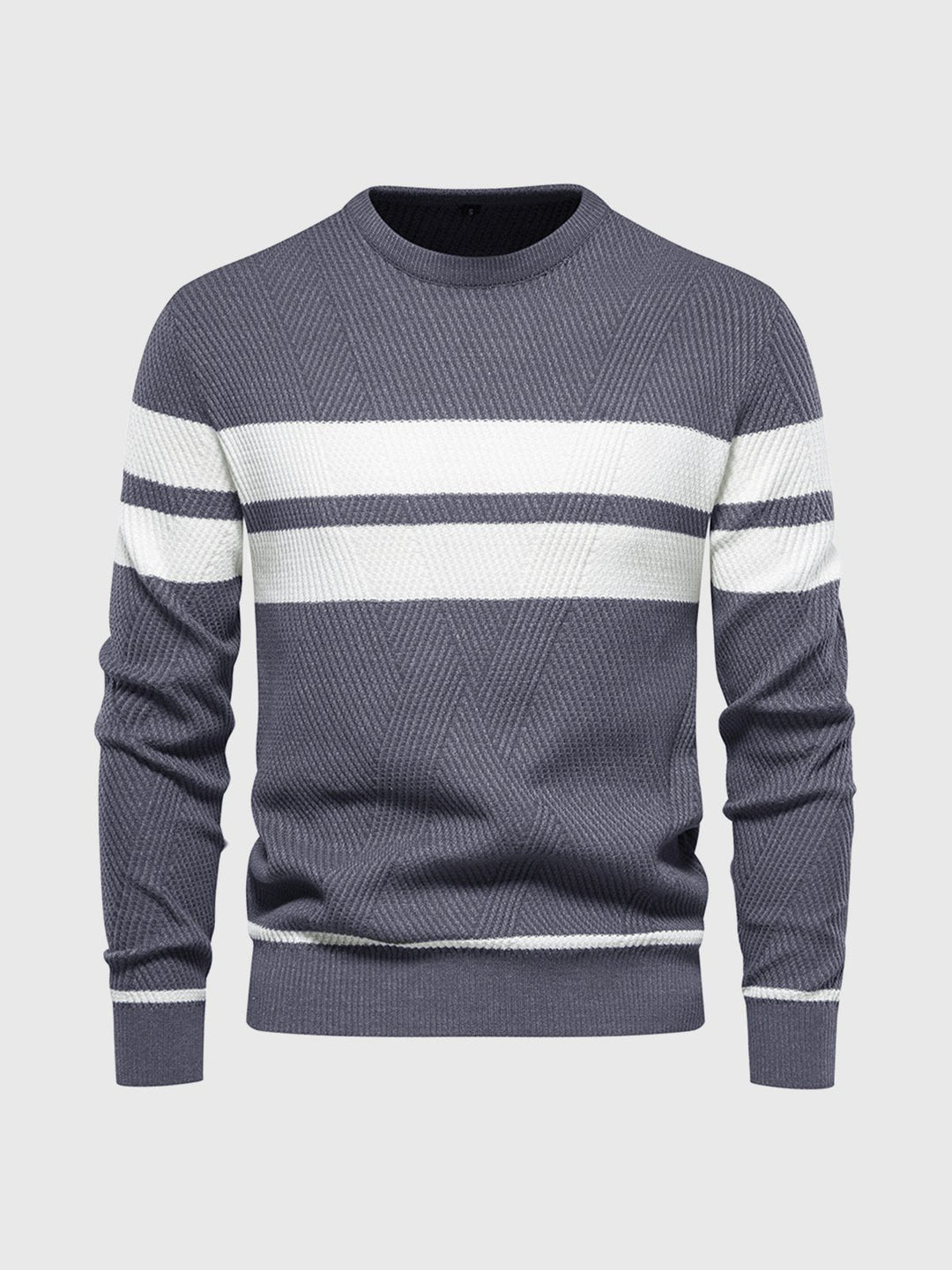 Warm men's stripe sweater, ideal for winter style and everyday comfort.