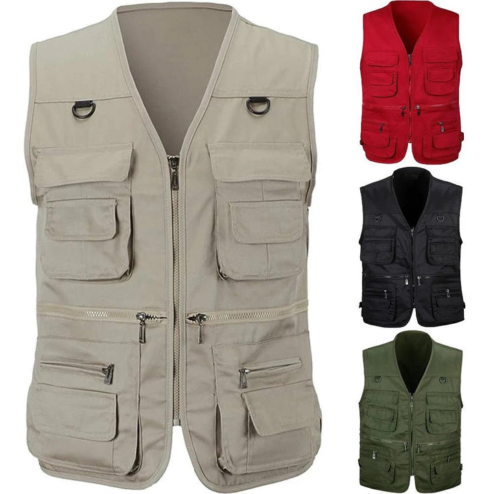 Men's quick-dry multi-pocket fishing vest, ideal for outdoor angling & gear storage.