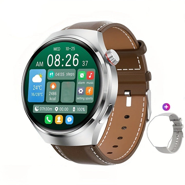 Sleek men's tech accessory: NFC smartwatch for smart connectivity, notifications & a modern active lifestyle.
