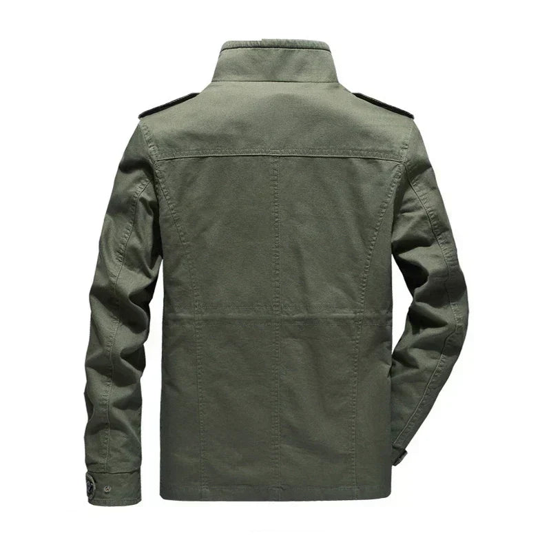 Men's Olivier cargo jacket in a durable, multi-pocket utility style, perfect for autumn & spring casual wear.