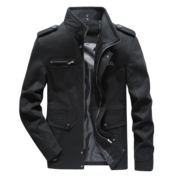 Versatile men's utility cargo jacket, a fashionable outerwear choice for all-season comfort and transitional style.