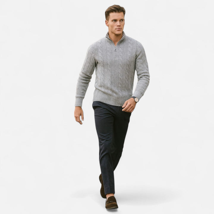 Modern men's open-front cardigan featuring subtle stitch detail, ideal for versatile everyday fashion.