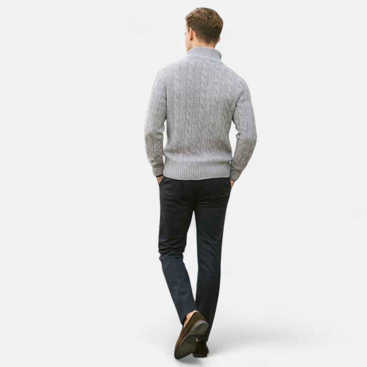 Stylish men's layering cardigan with an open front and subtle stitching for a modern casual look.