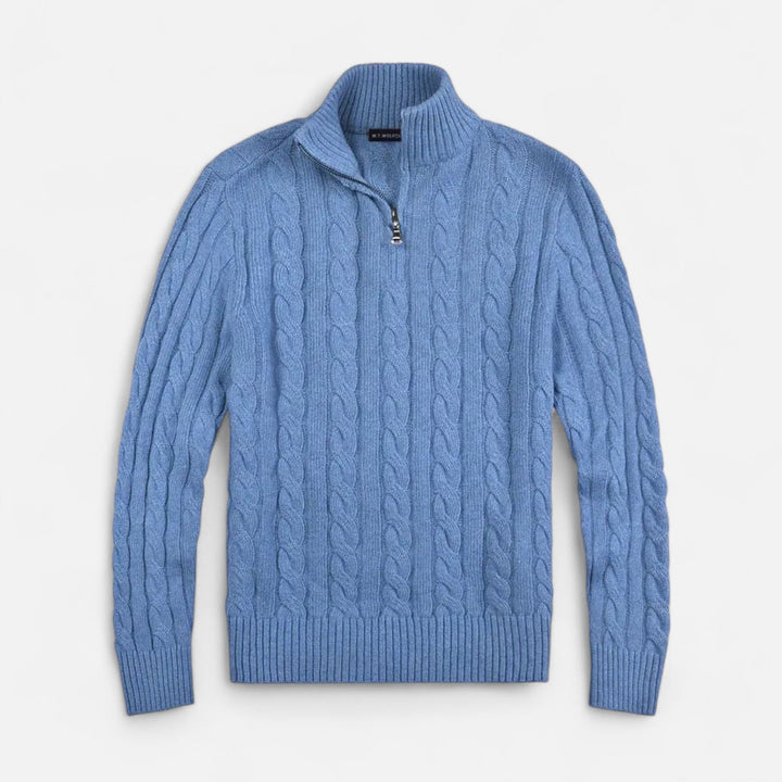 Versatile men's open-front sweater, a stylish cardigan with subtle stitching for easy layering.