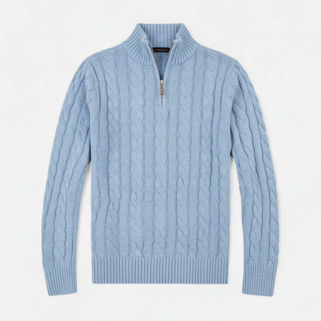 Casual men's open-front cardigan sweater with subtle stitch detailing, great for modern layering outfits.