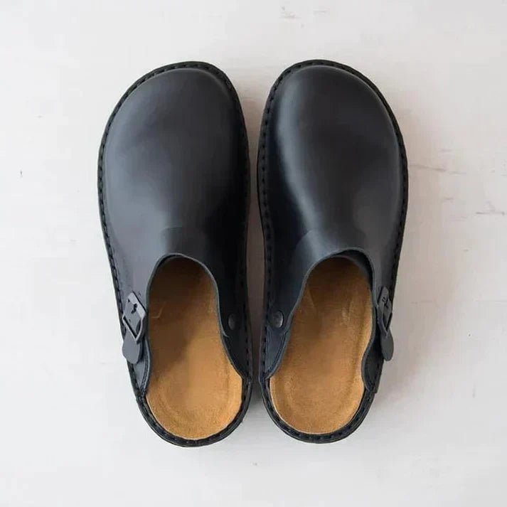 Lightweight men's orthopedic slip-on clogs, designed for casual comfort & therapeutic support.