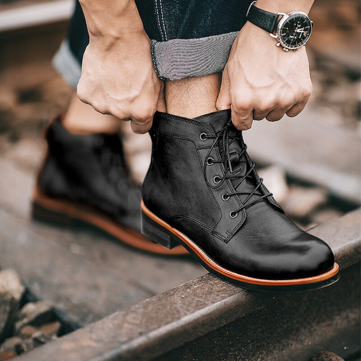 Men's supportive orthopedic comfort boots, perfect for all-day wear with durable construction & casual style.
