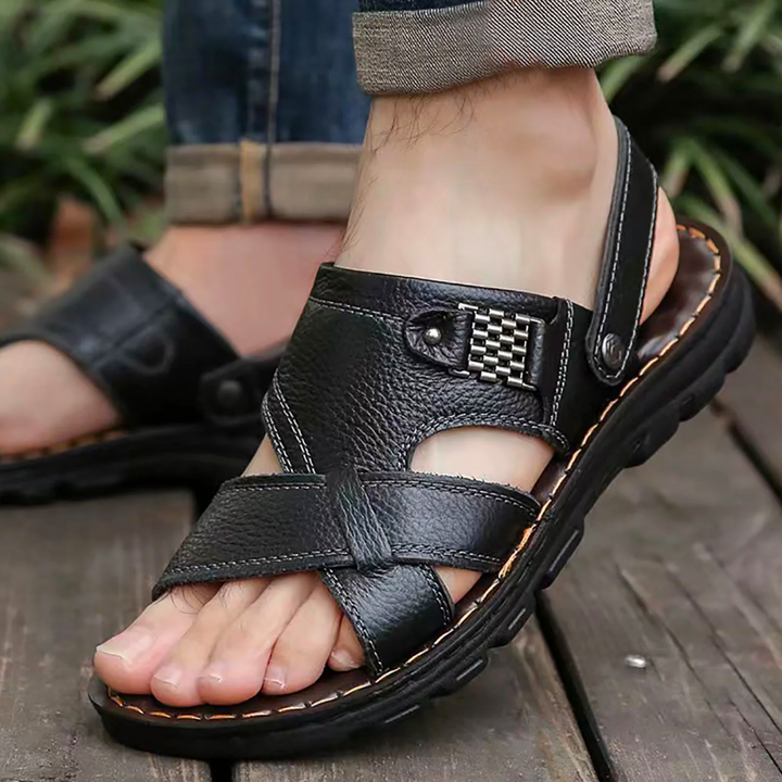 Men's orthopedic comfort sandals with arch support, ideal for walking, casual wear & summer.
