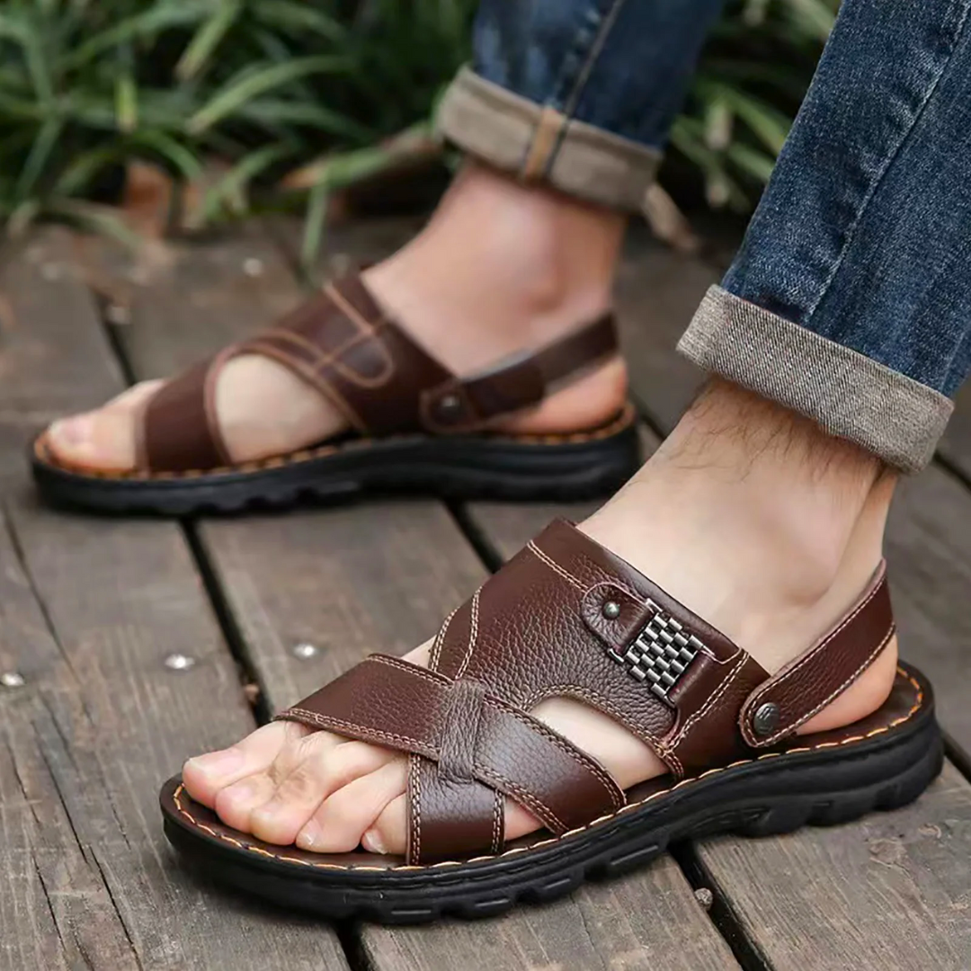 Sturdy men's comfort sandals with orthopedic design & essential arch support for daily wear.