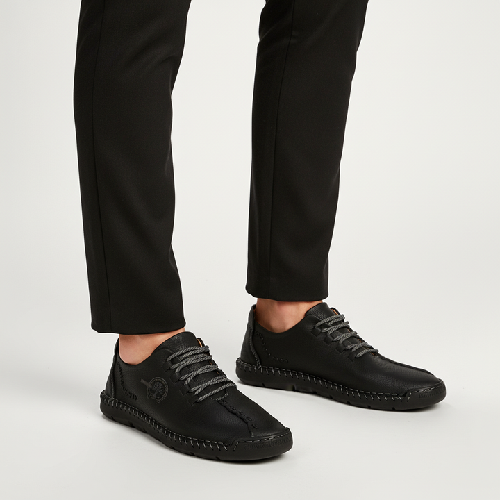 Stylish and durable men's orthopedic leather walking sneakers for everyday comfort.
