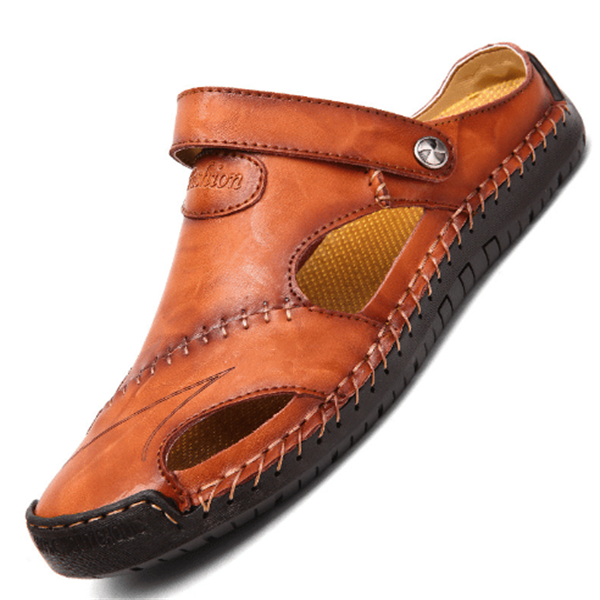 Men's arch support sandals, black, designed for superior comfort, foot health, and summer walking.
