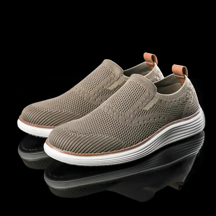 Men's orthopedic slip-on sneakers with arch support and cushioned sole for all-day comfort & walking.