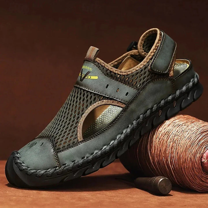 Comfortable men's orthopedic walking sandals with arch support, perfect for active summer footwear.